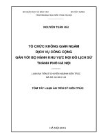 Tổ chức không gian ngầm dịch vụ công cộng gắn với bộ hành khu vực Nội đô lịch sử thành phố Hà Nội