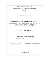 giải pháp nâng cao kết quả sử dụng các công trình thủy nông trên địa bàn huyện nghĩa hưng, tỉnh nam định