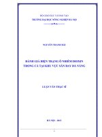 Đánh giá hiện trạng ô nhiễm dioxin trong cá tại khu vực sân bay đà nẵng 