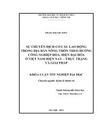 Sự chuyển dịch cơ cấu lao động trog địa bàn nông thôn theo hướng công nghiệp hóa, hiện đại hóa ở việt nam hiện nay   thực trạng và giải pháp 