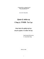 Quản lý nhân sự công ty TNHH âu lạc 
