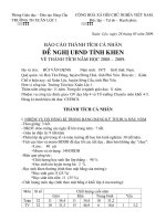 Báo cáo thành tích cá nhân đề nghị UBND Thị xã  khen thuởng vì thành tích năm học