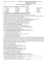 DE+DAP AN THI THU TUYEN SINH VAO 10/ 1 2012