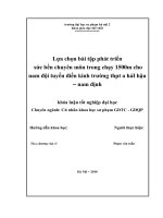 Lựa chọn bài tập phát triển sức bền chuyên môn trong chạy 1500m cho nam đội tuyển điền kinh trường THPT a hải hậu   nam định 