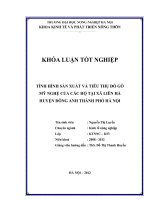 Tình hình sản xuất và tiêu thụ đồ gỗ mỹ nghệ của các hộ tại xã liên hà huyện đông anh thành phố hà nội