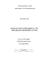 đánh giá chất lượng dịch vụ y tế trên địa bàn thành phố cần thơ