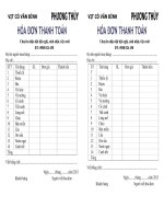 HÓA đơn THANH TOÁN phuong thuy 