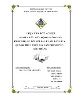 nghiên cứu mức độ hài lòng của khách hàng đối với sản phẩm bánh pía quãng trân trên địa bàn thành phố sóc trăng