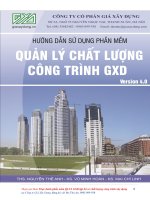 HƯỚNG dẫn sử DỤNG PHẦN mềm QUẢN lý CHẤT LƯỢNG CÔNG TRÌNH GXD