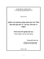 Nghiên cứu phương pháp giảng dạy bài điều lệnh đội ngũ đơn vị cho học sinh lớp 10 THPT 