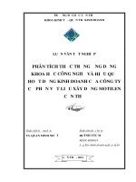 phân tích thực trạng ứng dụng khoa học công nghệ và hiệu quả hoạt động kinh doanh của công ty cổ phần vật liệu xây dựng motilen cần thơ