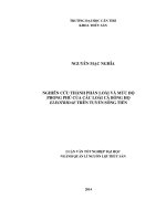 nghiên cứu thành phần loài và mức độ phong phú của các loài cá bống họ eleotridae trên tuyến sông tiền
