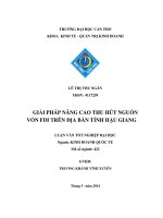 giải pháp nâng cao thu hút nguồn vốn fdi trên địa bàn tỉnh hậu giang