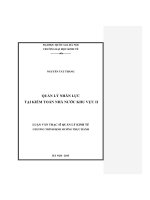 Quản lý nhân lực tại kiểm toán nhà nước khu vực II