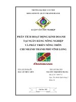 phân tích hoạt động kinh doanh tại ngân hàng nông nghiệp và phát triển nông thôn chi nhánh thành phố vĩnh long
