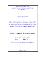 đánh giá tình hình thực hiện phương án quy hoạch sử dụng đất giai đoạn 2001 – 2010 huyện chương mỹ  thành phố hà nội