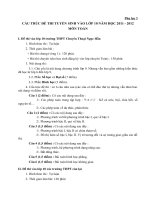 Cấu trúc đề thi tuyển 10 môn Toán