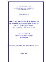 Đánh giá việc thực hiện chính sách bồi thường giải phóng mặt bằng khi nhà nước thu hồi đất tại một số dự án trên địa bàn huyện gia lâm, thành phố hà nội 