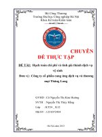 Hạch toán chi phí và tính giá thành dịch vụ vệ sinh công ty cổ phần cung ứng dịch vụ và thương mại thăng long 
