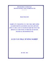 nghiên cứu ảnh hưởng của việc thực hiện chính sách bồi thường giải phóng mặt bằng đến đời sống và việc làm của người dân khi nhà nước thu hồi đất của một số dự án trên địa bàn huyện thanh oai, thành phố hà nội