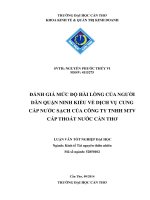 đánh giá mức độ hài lòng của người dân quận ninh kiều về dịch vụ cung cấp nước sạch của công ty tnhh mtv cấp thoát nước cần thơ