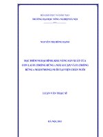 Đặc điểm ngoại hình, khả năng sản xuất của con lai f1 (trống rừng x mái ai cập) và f1 (trống rừng x mái hmông) nuôi tại viện chăn nuôi 