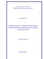Tìm hiểu giá đất và các yếu tố ảnh hưởng đến giá đất ở trên địa bàn thị trấn trâu quỳ, huyện gia lâm, thành phố hà nội 