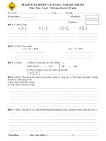 Đề KTĐKCN môn Toán lớp 4 (2010 2011)