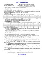 Đề thi thử TN môn Địa Bắc Quỳnh Lưu năm 2011 có đáp án