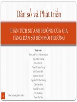 Sự ảnh hưởng của gia tăng dân số đến môi trường