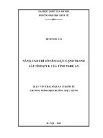 Nâng cao chỉ số năng lực cạnh tranh cấp tỉnh (PCI) của tỉnh nghệ an