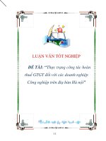 Thực trạng công tác hoàn thuế giá trị gia tăng (VAT) đối với các doanh nghiệp công nghiệp trên điạ bàn hà nội