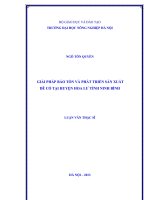 Giải pháp bảo tồn và phát triển sản xuất dê cỏ tại huyện hoa lư tỉnh ninh bình 