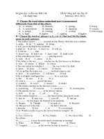 Đề thi tiếng anh vao 10