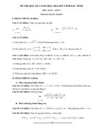 Đề thi học kì 2 lớp 11 môn Toán năm 2015 Sở GD-ĐT tỉnh Bắc Ninh