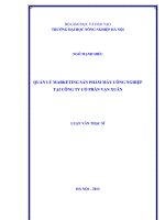 Quản lý marketing sản phẩm máy công nghiệp tại công ty cổ phần vạn xuân 