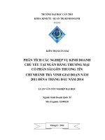 Phân tích các nghiệp vụ kinh doanh chủ yếu tại ngân hàng thương mại cổ phần sài gòn thương tín chi nhánh trà vinh giai đoạn năm 2011 đến 6 tháng đầu năm 2014