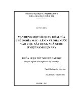 Vận dụng một số quan điểm của chủ nghĩa mác   lênin về nhà nước vào việc xây dựng nhà nước ở việt nam hiện nay 
