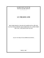 Phát triển dịch vụ thanh toán không dùng tiền mặt tại ngân hàng thương mại cổ phần đầu tư và phát triển việt nam   chi nhánh thái nguyên 