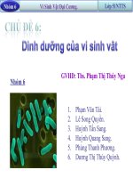 Dinh dưỡng của vi sinh vât