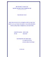 Khả năng sản xuất của tổ hợp lai giữa gà ri vàng rơm và gà lai (7 8 ri vàng rơm và 1 8 lương phượng) nuôi tại trại thực nghiệm gia cầm liên ninh 