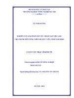 nghiên cứu giải pháp chủ yếu nhằm tạo việc làm cho thanh niên nông thôn huyện ý yên, tỉnh nam định