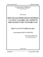 Một số giải pháp nhằm mở rộng và nâng cao hiệu quả kinh tế đối ngoại ở việt nam hiện nay 