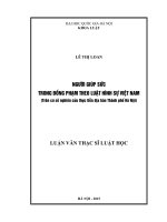 Người giúp sức trong đồng phạm theo luật hình sự việt nam (trên cơ sở nghiên cứu thực tiễn địa bàn thành phố hà nội) 