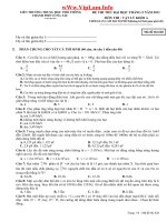 Đề thi thử ĐH THPT TP Vũng Tàu năm 2011