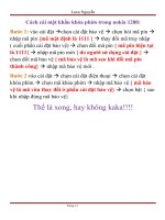 cách cài mật khẩu cho dòng nokia 1280