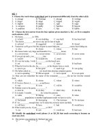 Đề thi tuyển sinh có đáp án 1