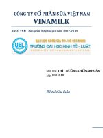 phân tích chứng khoán công ty cổ phần sữa việt nam vinamilk