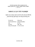 Nghiên cứu tác động chính sách hỗ trợ lãi suất năm 2009 đến phát triển làng nghề huyện Văn Giang tỉnh Hưng Yên