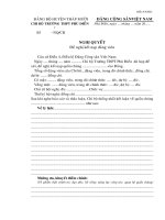 Nghị Quyết chi Bộ